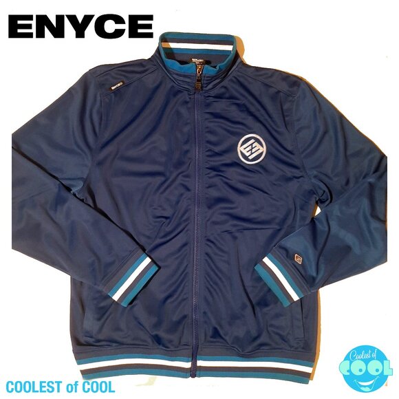 ENYCE Sean Combs size 2XL zip up blue track jacket vintage 90s HipHop Streetwear